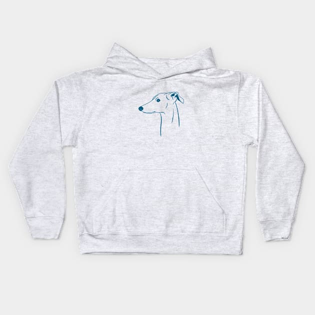 Italian Greyhound (Pink and Blue) Kids Hoodie by illucalliart